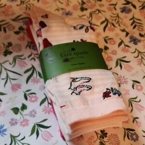 Kate Spade Light Pink Patterned Crew Socks